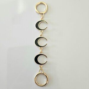 Handbag Purse Chain Handle Strap Crossbody Extender "C' - Gold Tone/Black
